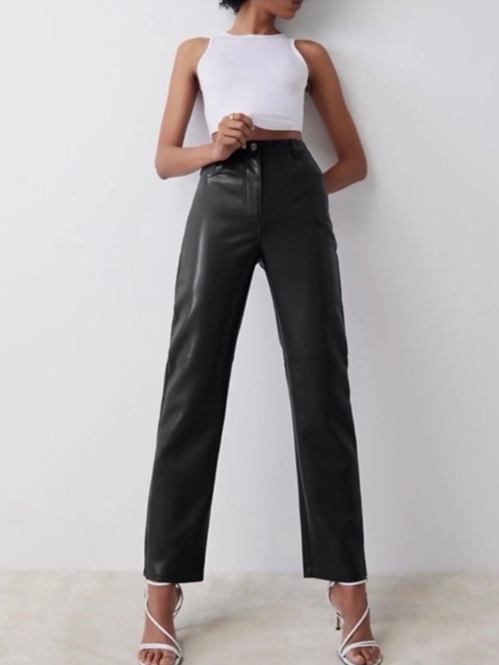 Aritzia| ‘Melina’ Leather Ankle Straight Pant